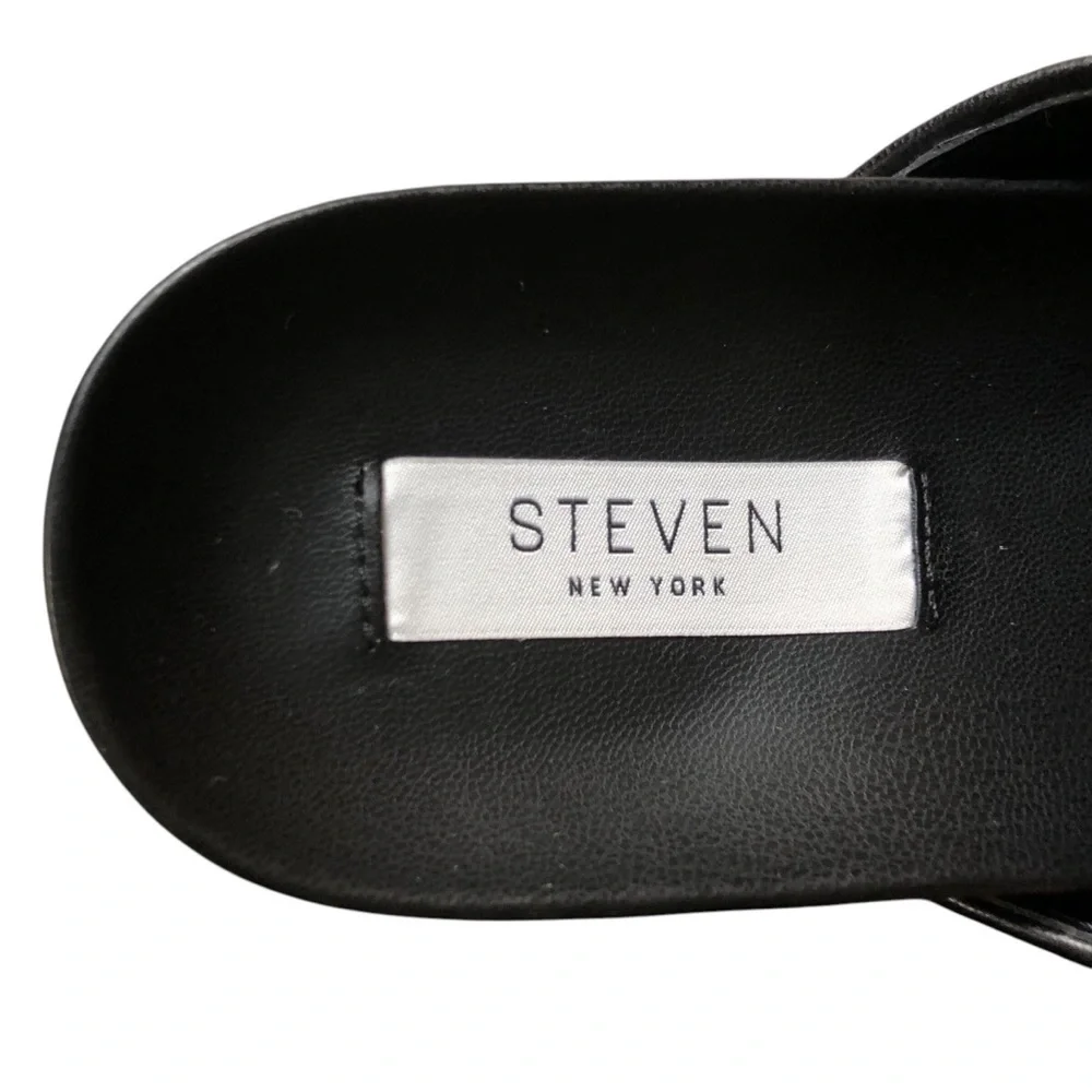 Steven New York Women's Micah Black and Gold Platform Sandals 6.5